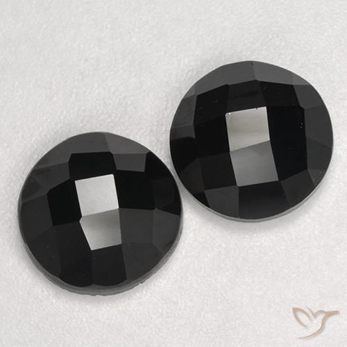Gemas de Espinela Negro natural de 7.45 ct, Redondo, Opaco