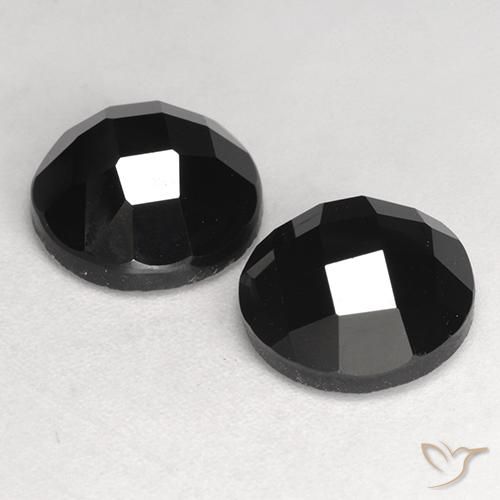 Gemas de Espinela Negro natural de 7.45 ct, Redondo, Opaco