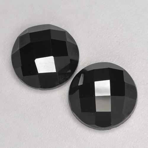 Gemas de Espinela Negro natural de 6.71 ct, Corte Redondo, Opaco