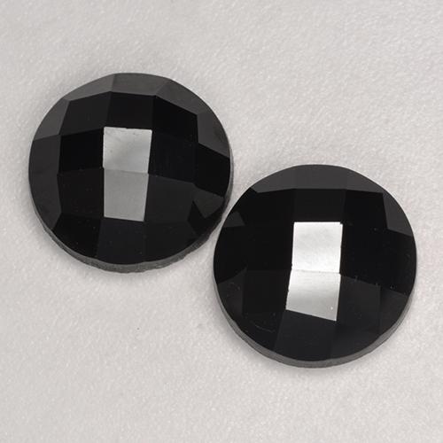 Gemas de Espinela Negro natural de 6.70 ct, Corte Redondo, Opaco