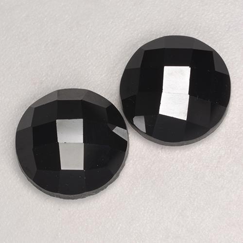 Gemas de Espinela Negro natural de 6.70 ct, Corte Redondo, Opaco