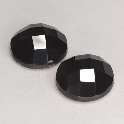 Gemas de Espinela Negro natural de 6.70 ct, Corte Redondo, Opaco