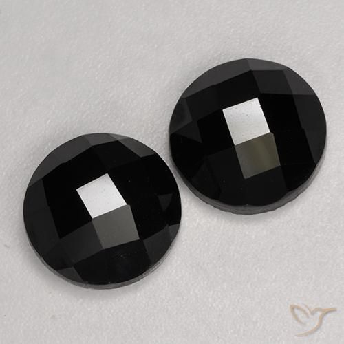 Gemas de Espinela Negro natural de 6.98 ct, Redondo, Opaco