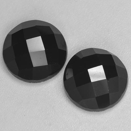 Gemas de espinela negro natural de 7,12 ct, corte redondo, opaco
