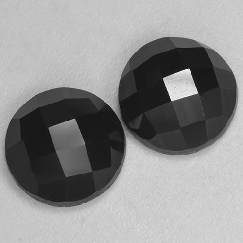 Gemas de espinela negro natural de 7,12 ct, corte redondo, opaco