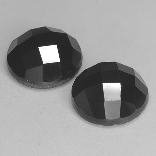 Gemas de espinela negro natural de 7,12 ct, corte redondo, opaco
