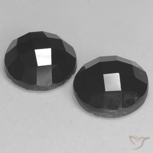 Gemas de Espinela Negro natural de 7.21 ct, Redondo, Opaco