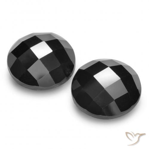 Gemas de Espinela Negro natural de 13.13 ct, Redondo, Opaco