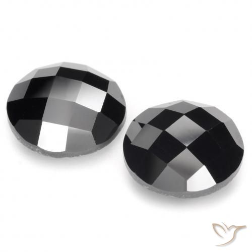 Gemas de Espinela Negro natural de 11.50 ct, Redondo, Opaco