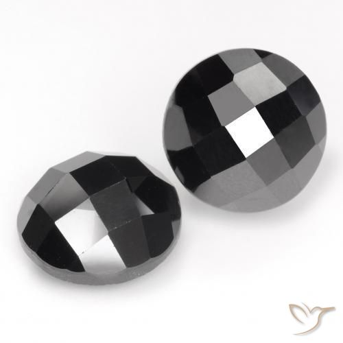 Gemas de Espinela Negro natural de 14.60 ct, Redondo, Opaco