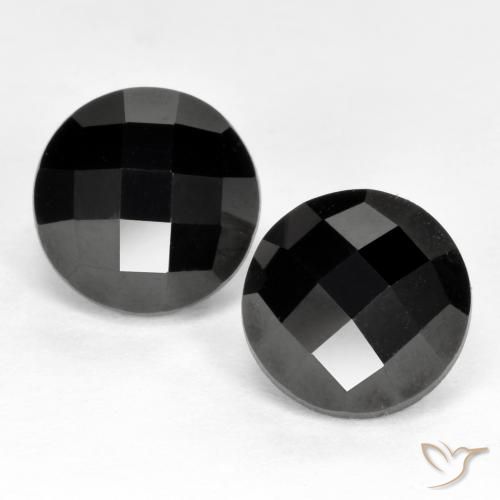 7.11ctw Natural Negro espinela, Redondo, Opaco, Photo A