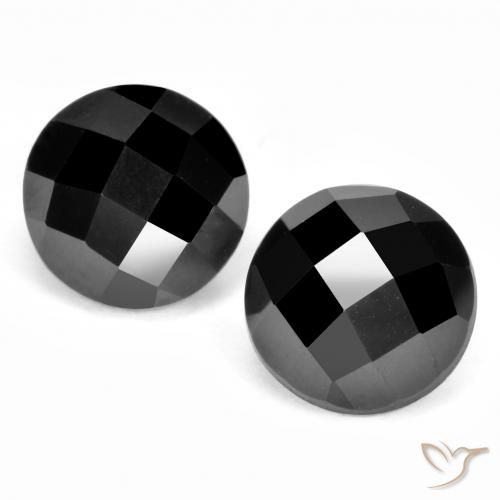 7.50ctw Natural Negro espinela, Redondo, Opaco