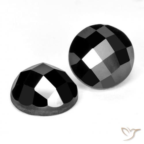 Gemas de Espinela Negro natural de 7.50 ct, Redondo, Opaco