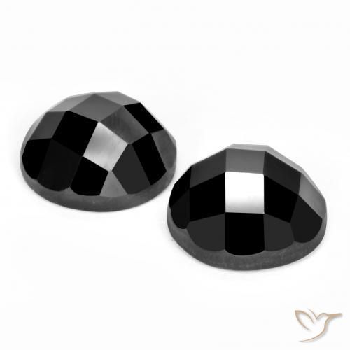 Gemas de Espinela Negro natural de 7.50 ct, Redondo, Opaco