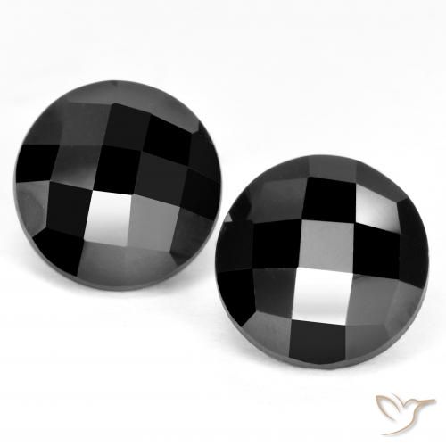 7.36ctw Natural Negro Espinela, Redondo, Opaco