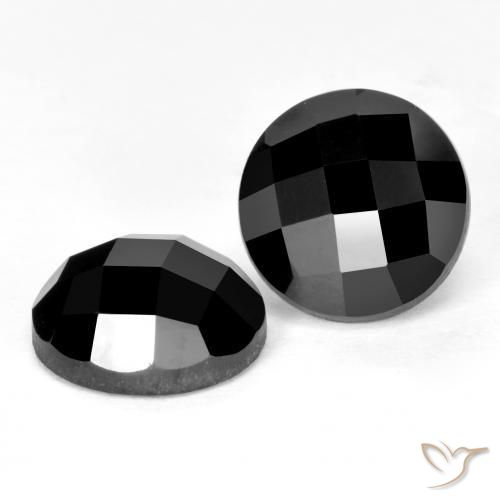 Gemas de Espinela Negro natural de 7.36 ct, Redondo, Opaco