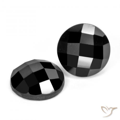 Gemas de Espinela Negro natural de 6.70 ct, Redondo, Opaco