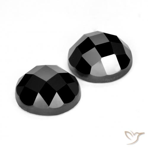 Gemas de Espinela Negro natural de 7.06 ct, Redondo, Opaco