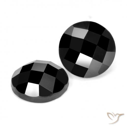 Gemas de Espinela Negro natural de 6.63 ct, Redondo, Opaco