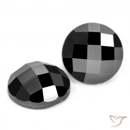 Gemas de Espinela Negro natural de 7.02 ct, Redondo, Opaco