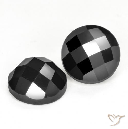 Gemas de Espinela Negro natural de 7.96 ct, Redondo, Opaco