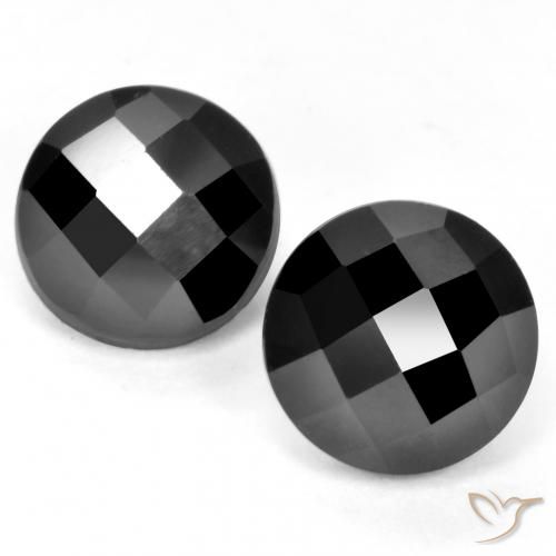 7.42ctw Natural Negro espinela, Redondo, Opaco, Photo A