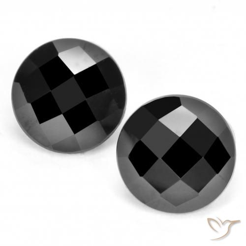 6.57ctw Natural Negro Espinela, Redondo, Opaco