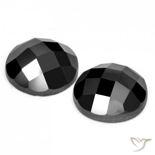 Gemas de Espinela Negro natural de 6.74 ct, Redondo, Opaco