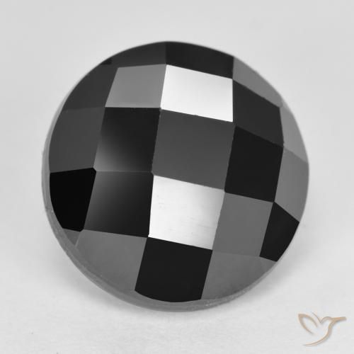 Espinela Negro natural de 7.53 ct, Redondo, Opaco