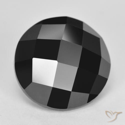 Espinela Negro natural de 7.27 ct, Redondo, Opaco