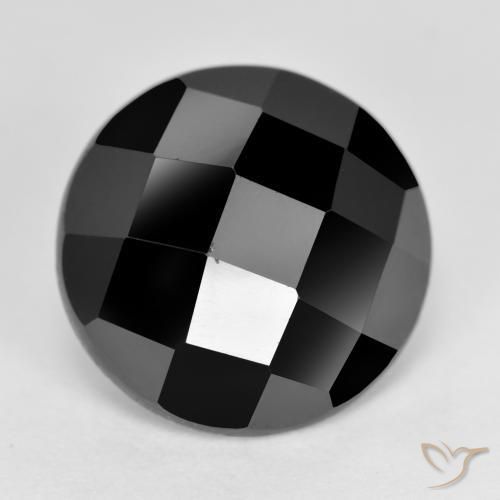 Espinela Negro natural de 6.27 ct, Redondo, Opaco
