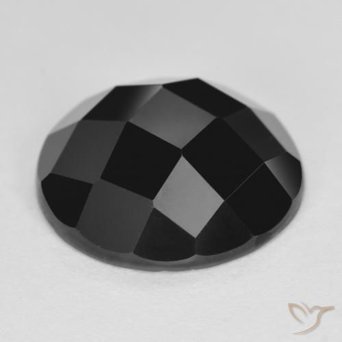 Espinela Negro natural de 6.27 ct, Redondo, Opaco
