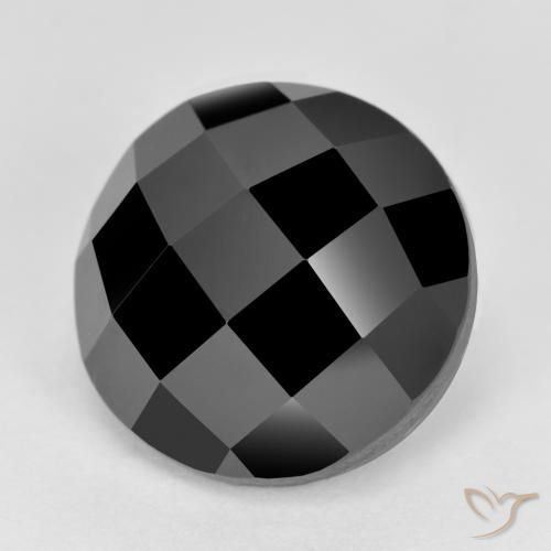 Espinela negro natural de 6,87 ct, corte redondo, opaco