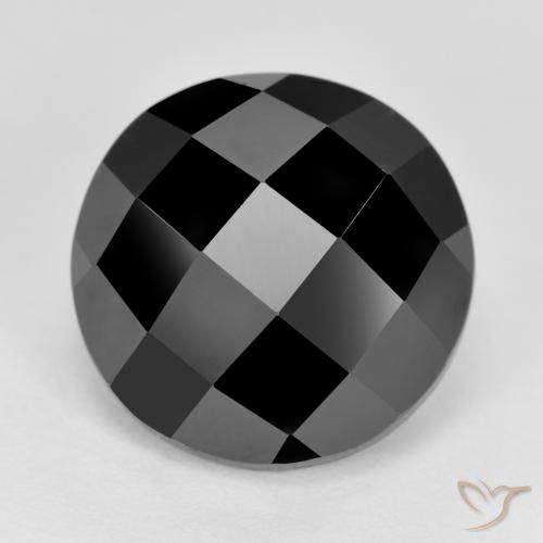Espinela negro natural de 6,87 ct, corte redondo, opaco