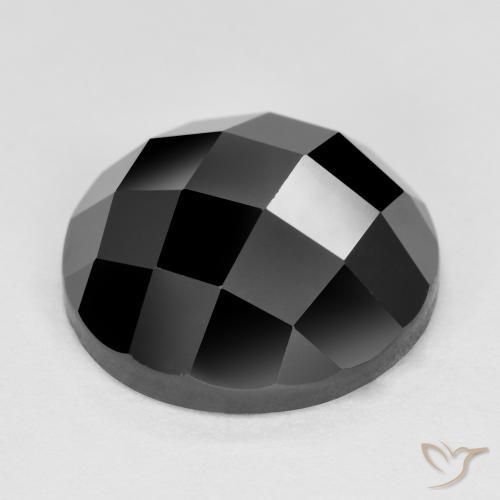 Espinela negro natural de 6,87 ct, corte redondo, opaco