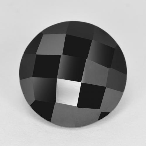 Espinela negro natural de 6,01 ct, corte redondo, opaco