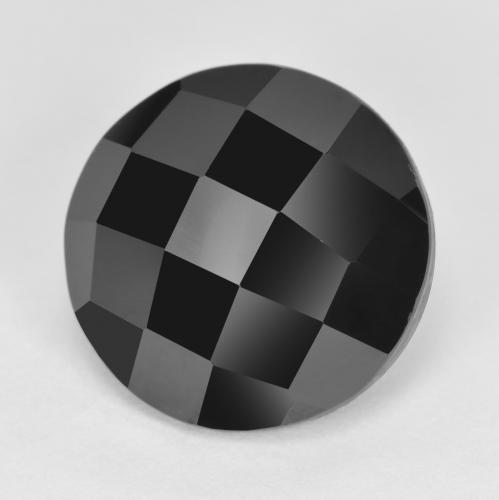 Espinela negro natural de 6,01 ct, corte redondo, opaco