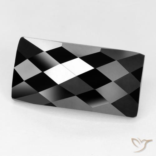 Espinela Negro natural de 13.46 ct, Corte Baguette, Opaco