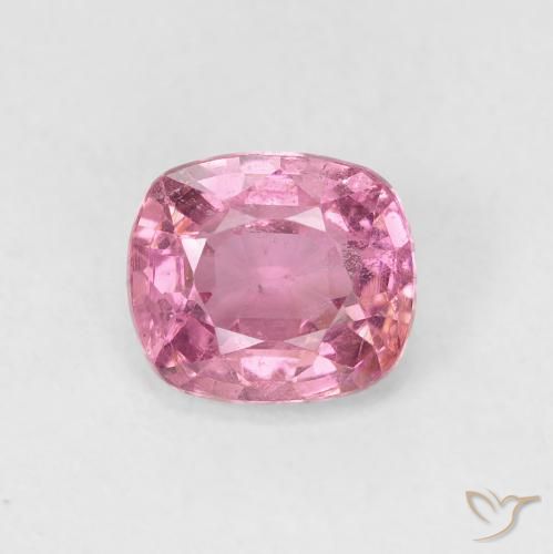 Espinela rosa natural de 1,47 ct, corte cojín, VS