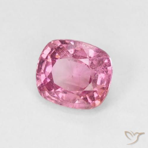 Espinela rosa natural de 1,47 ct, corte cojín, VS