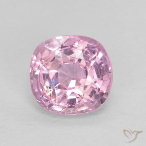 0.60ct Natural Rosado púrpura real muy claro espinela, Forma Cojín, VVS, Photo A