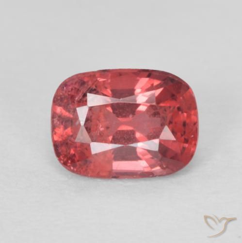 Espinela rojo natural de 0,63 ct, corte cojín, VS