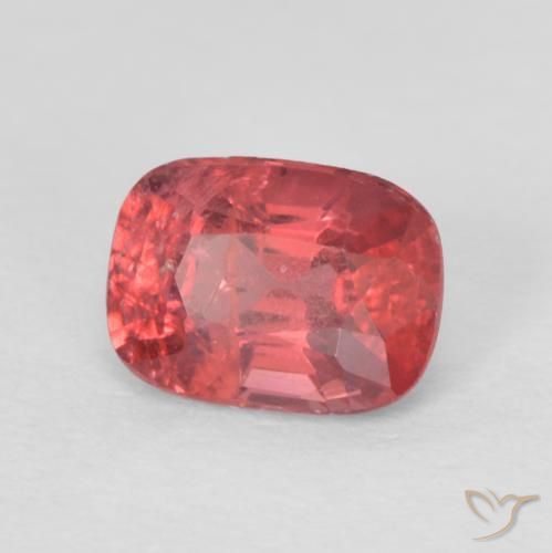 Espinela rojo natural de 0,63 ct, corte cojín, VS
