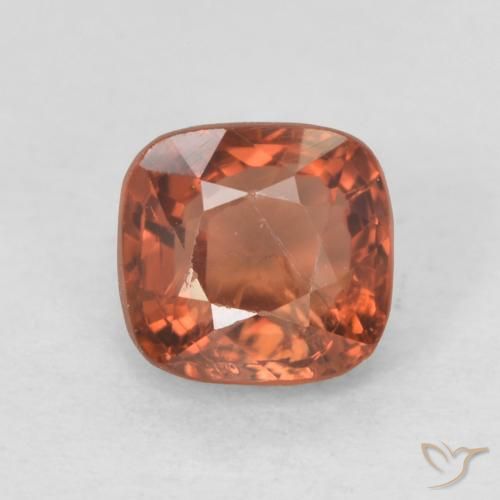 Espinela Roja Anaranjada natural de 0.63 ct, Forma Cojín, VS
