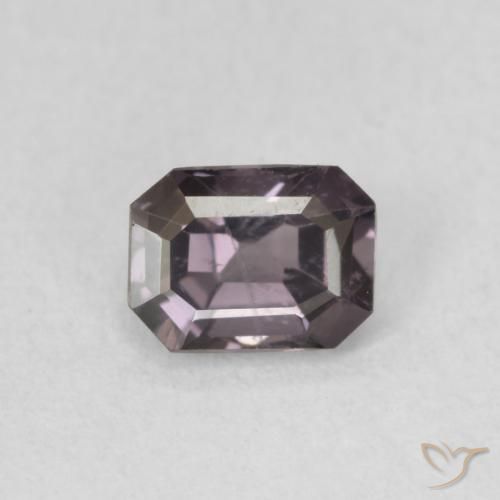 0.58ct Natural Dark Grey Purple Espinela, corte esmeralda, VVS-VS