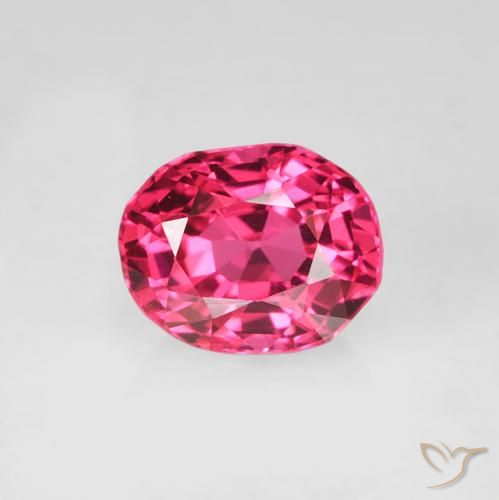 0.58ct Natural Rosa oscuro espinela, Ovalada, VS