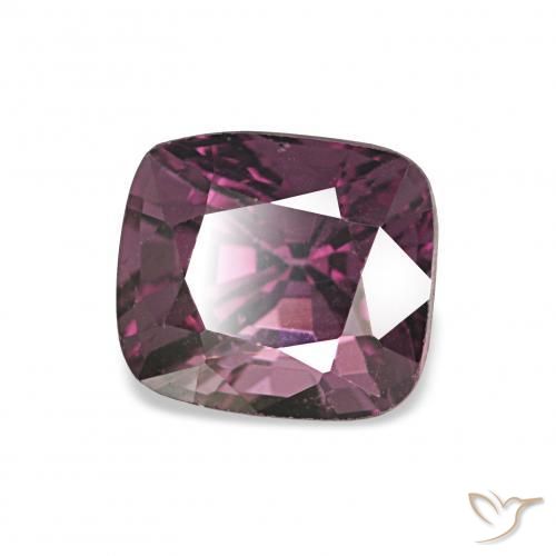 Espinela Rojo púrpura intenso natural de 1.38 ct, Forma Cojín, VVS
