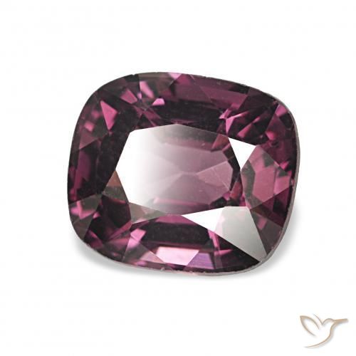 Espinela Rojo púrpura intenso natural de 1.58 ct, Forma Cojín, VVS