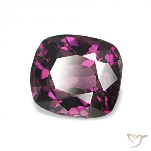Espinela Púrpura oscuro natural de 1.28 ct, Forma Cojín, VVS