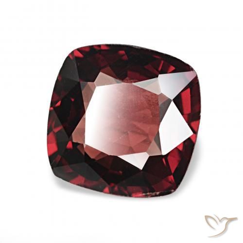 Espinela Rojo oscuro natural de 0.98 ct, Forma Cojín, VVS